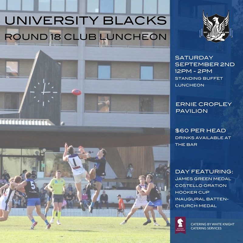 Round 18 Club Luncheon vs University Blues