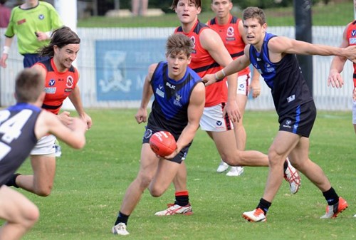 Dornauf firing out a handball